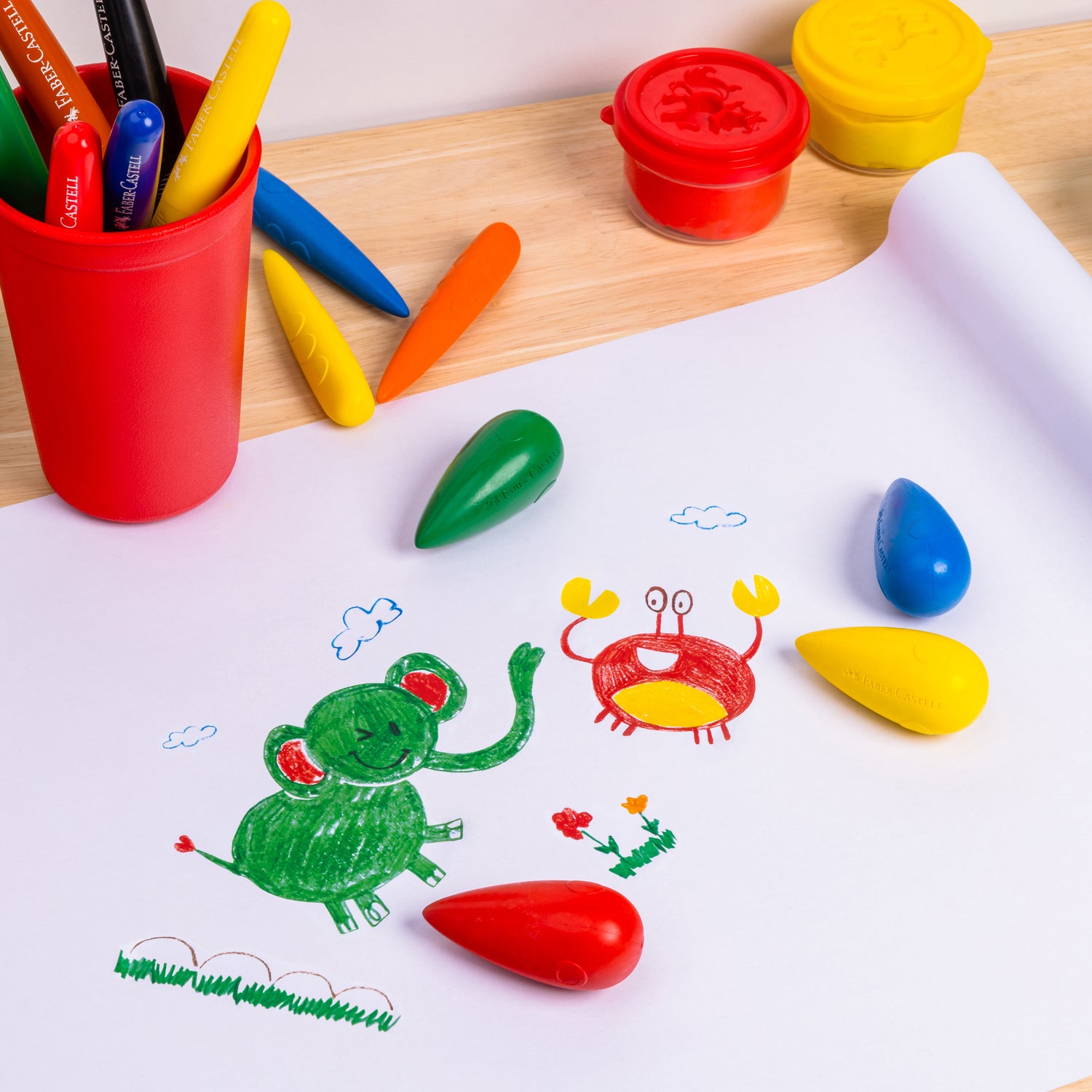 Little Creatives Easy Grasp Washable Bulb Crayons (Set of 4)
