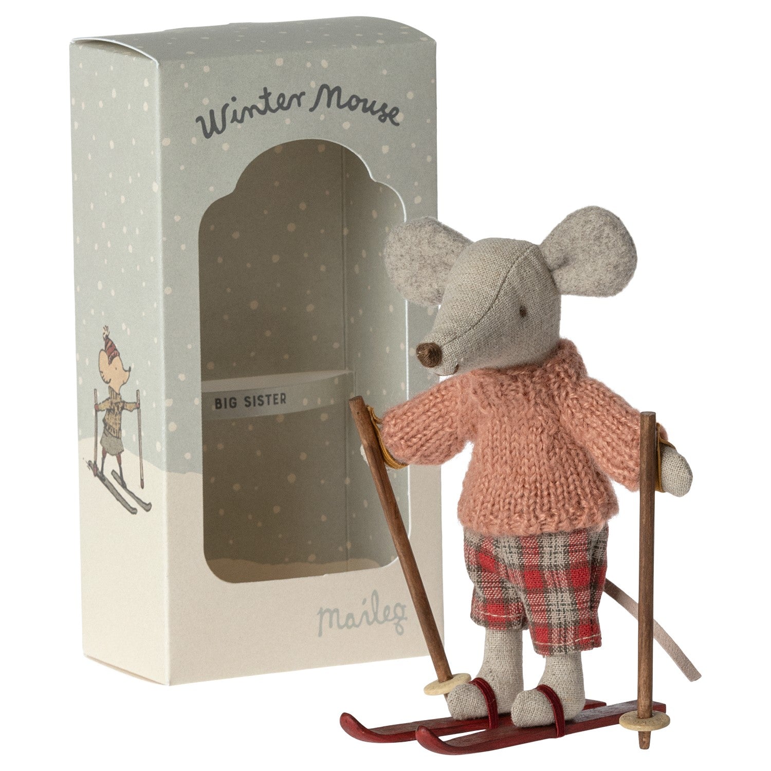 Maileg 2023 Winter Mouse with Ski Set (Big Sister)