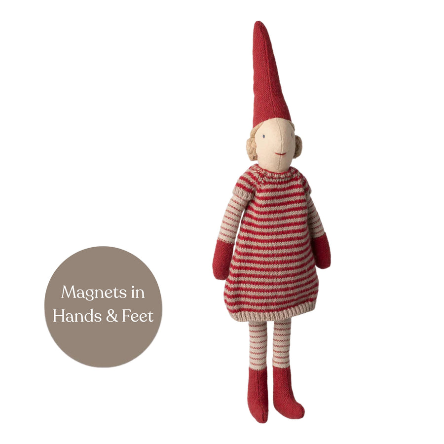Maileg Pixy Girl - Knitted Red Dress (Size 1)