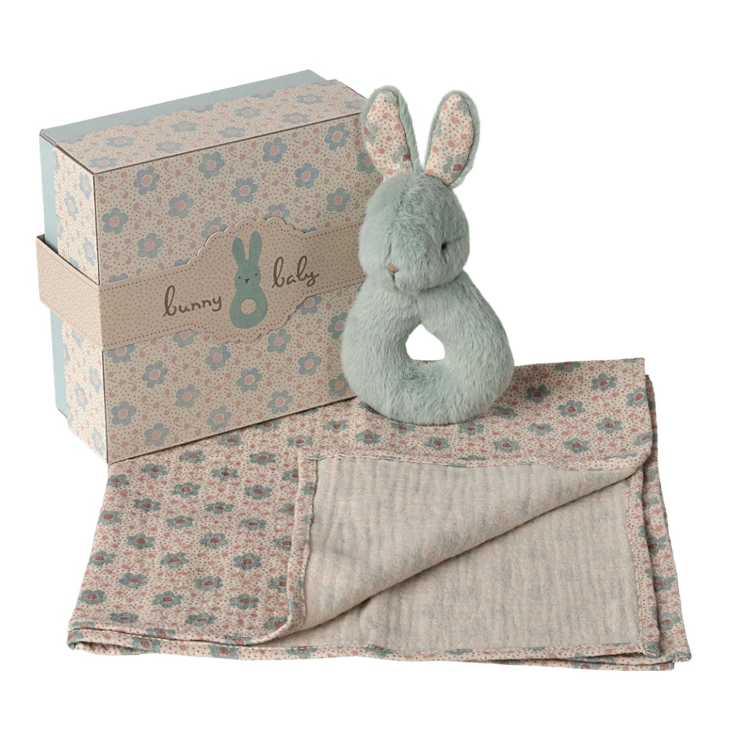 Maileg Rabbit Rattle Set (Mint)