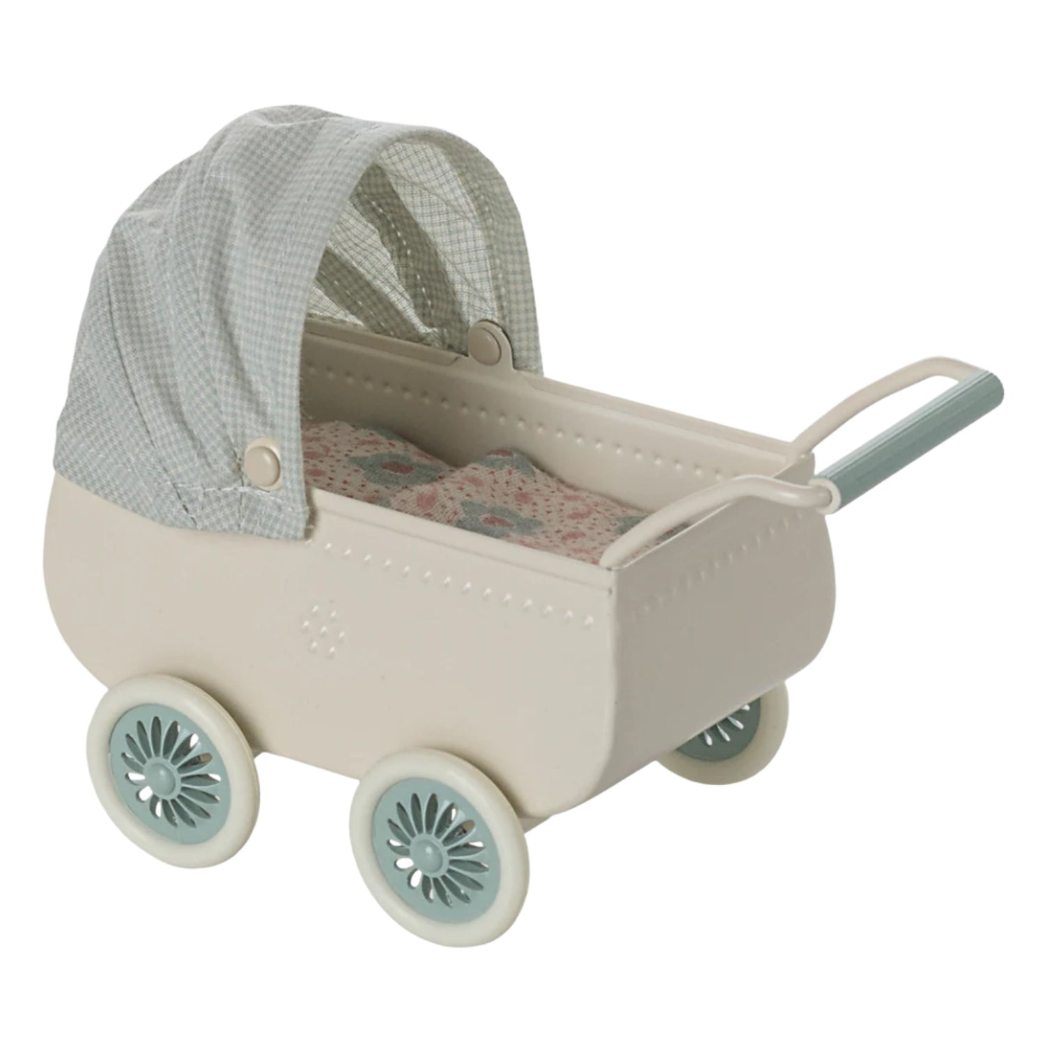 Maileg Pram with Baby Mouse (Mint)