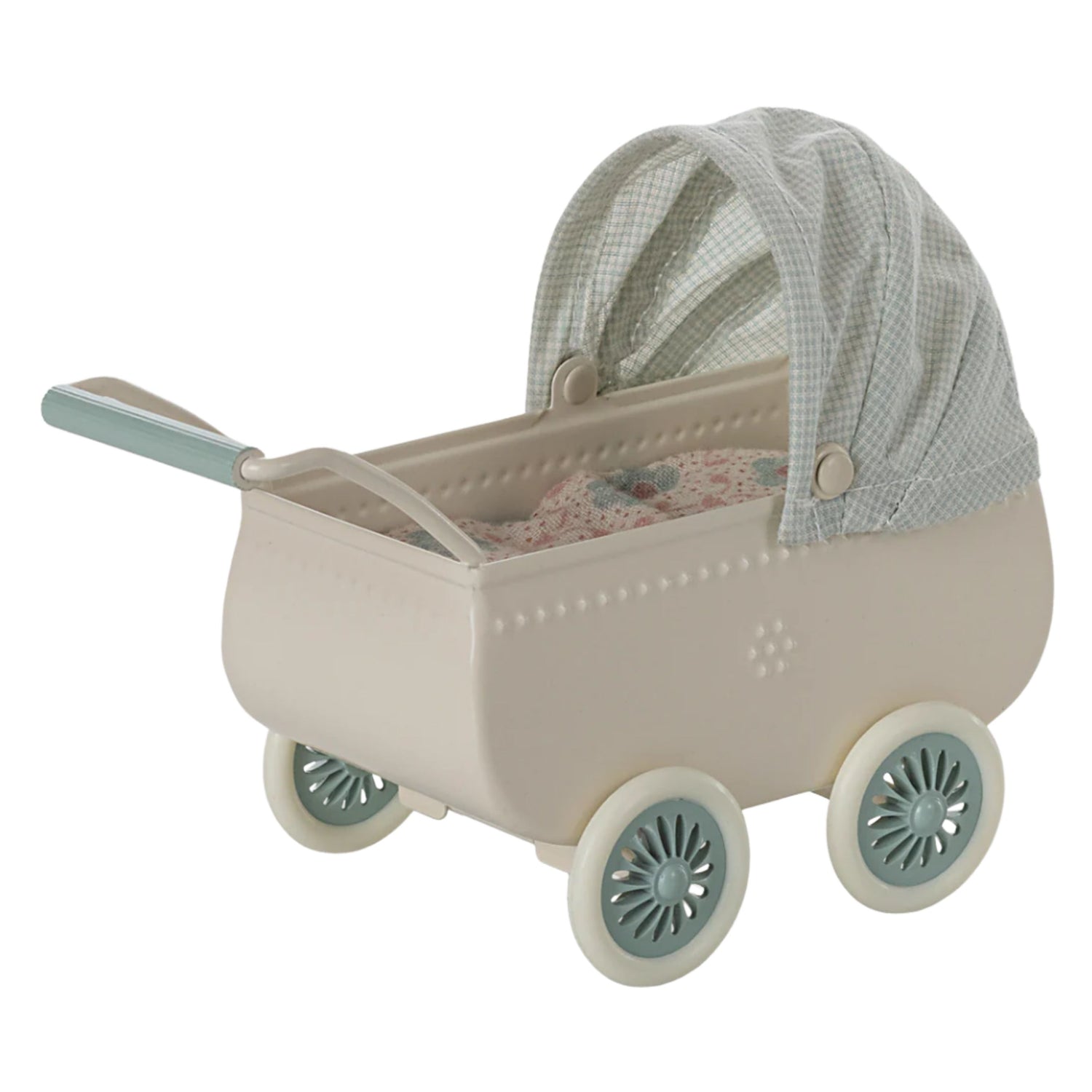 Maileg Pram with Baby Mouse (Mint)