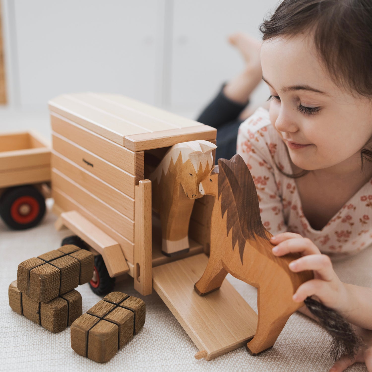 Horse Cart Trailer | Wooden Toy Vehicle Accessory