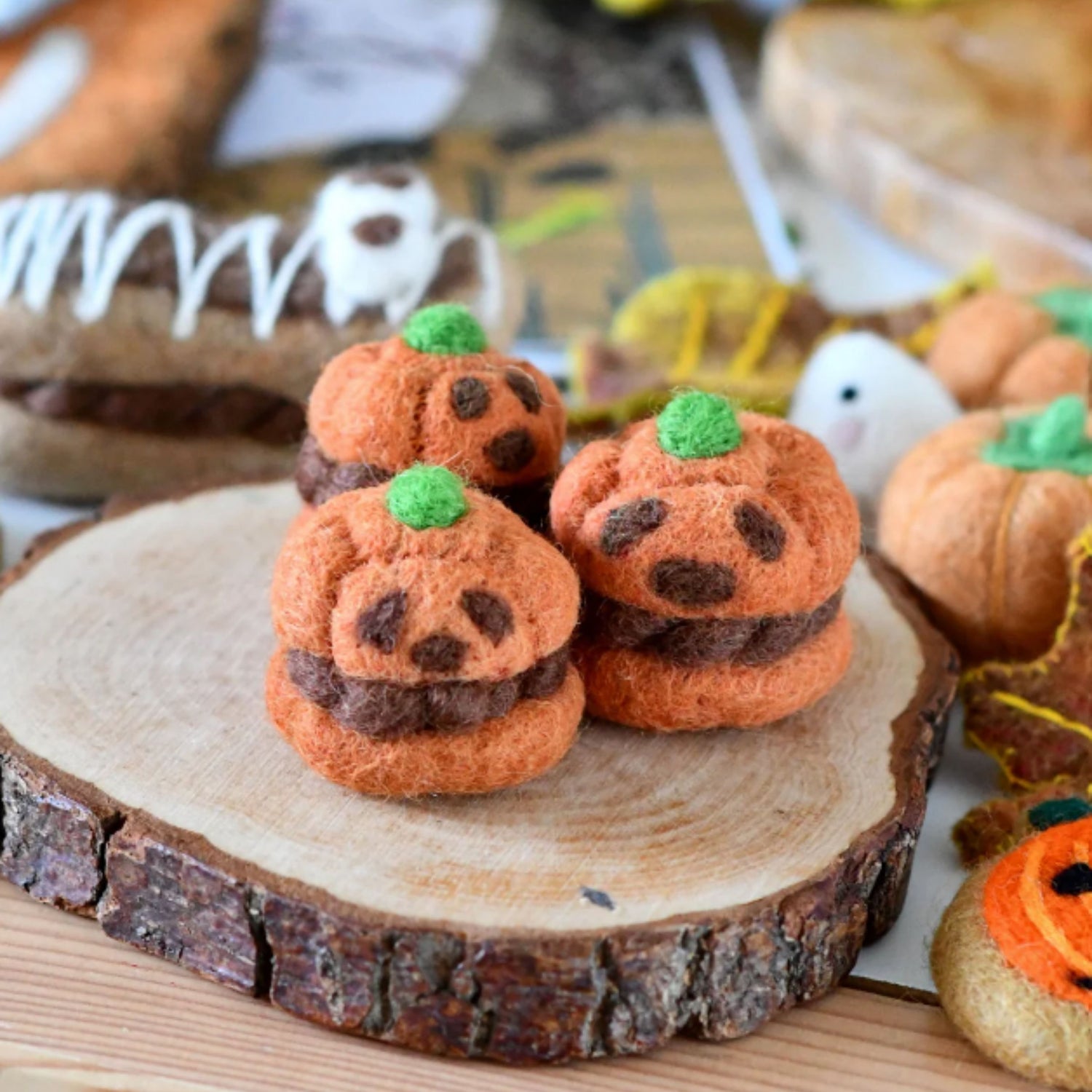 Felt Pumpkin Cream Puff | Halloween
