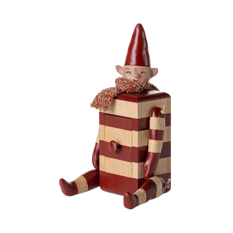 Maileg Wooden Elf with Drawer (Red)