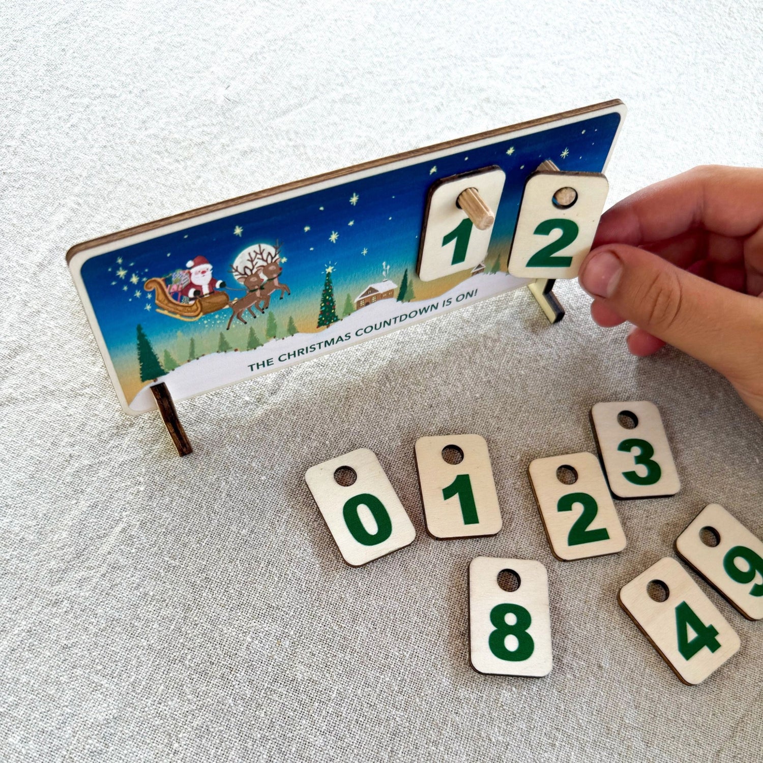 Christmas Countdown Wooden Calendar Chart