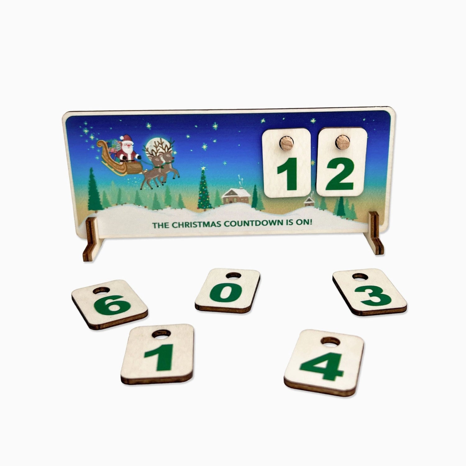 Christmas Countdown Wooden Calendar Chart
