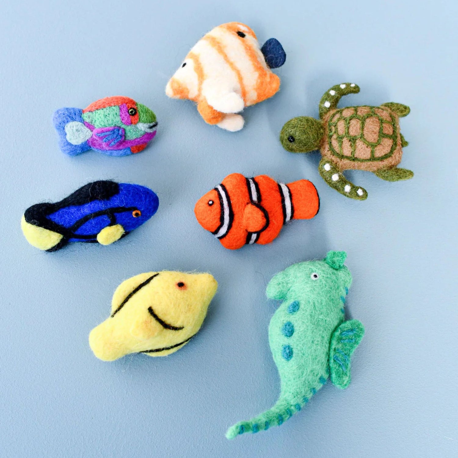 Felt Coral Reef Fish Toys (Set of 7)