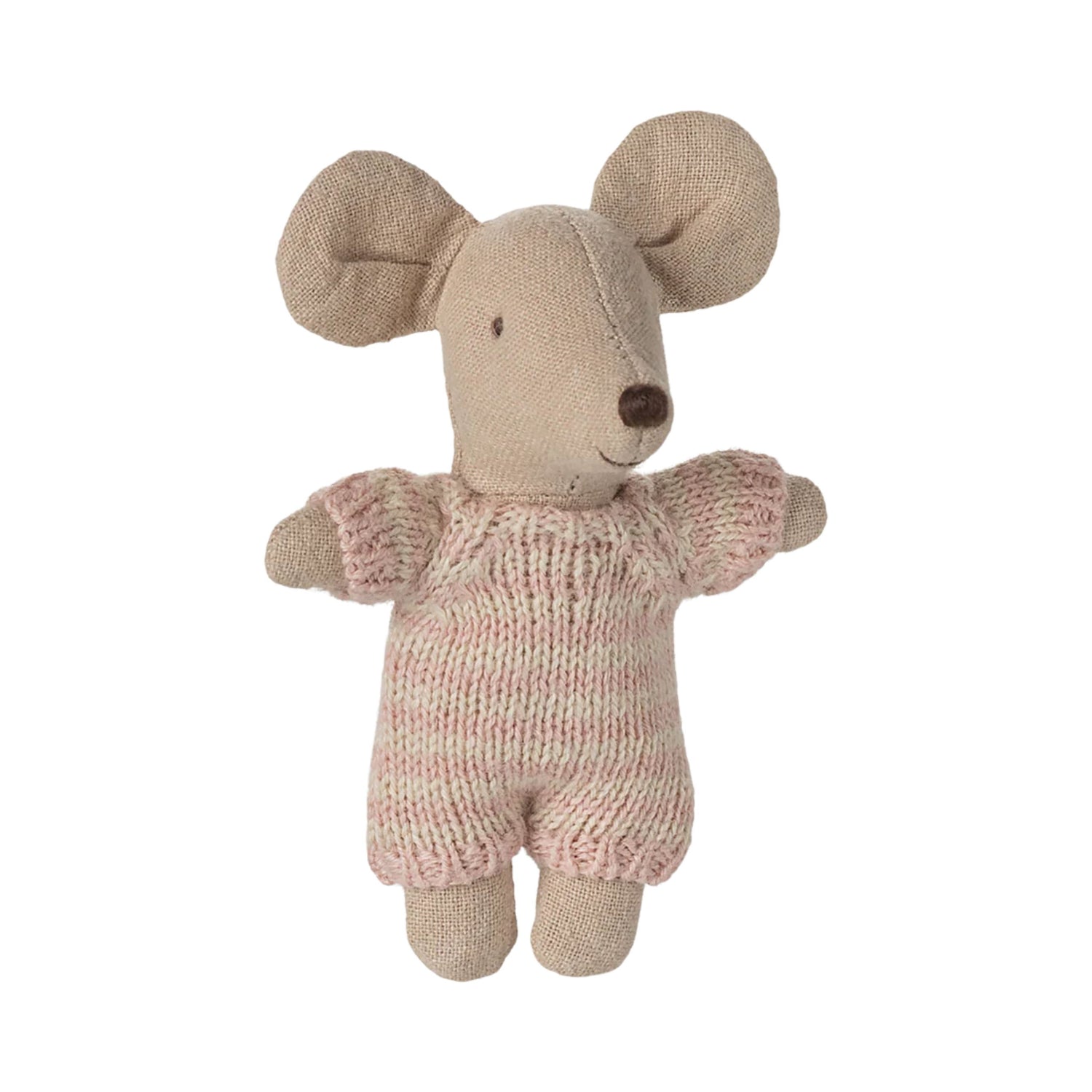 Maileg Baby Mouse in Carry Cot (Rose)