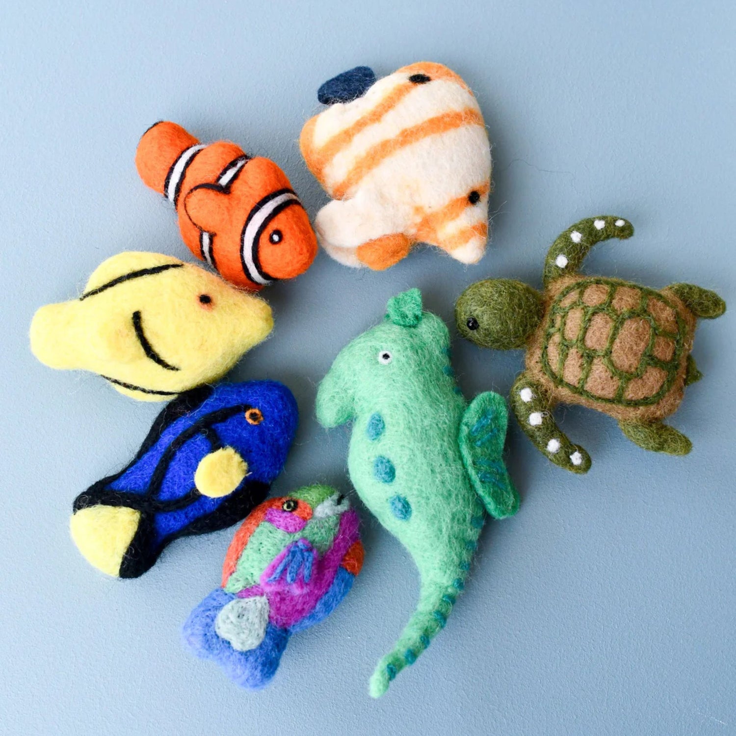 Felt Coral Reef Fish Toys (Set of 7)