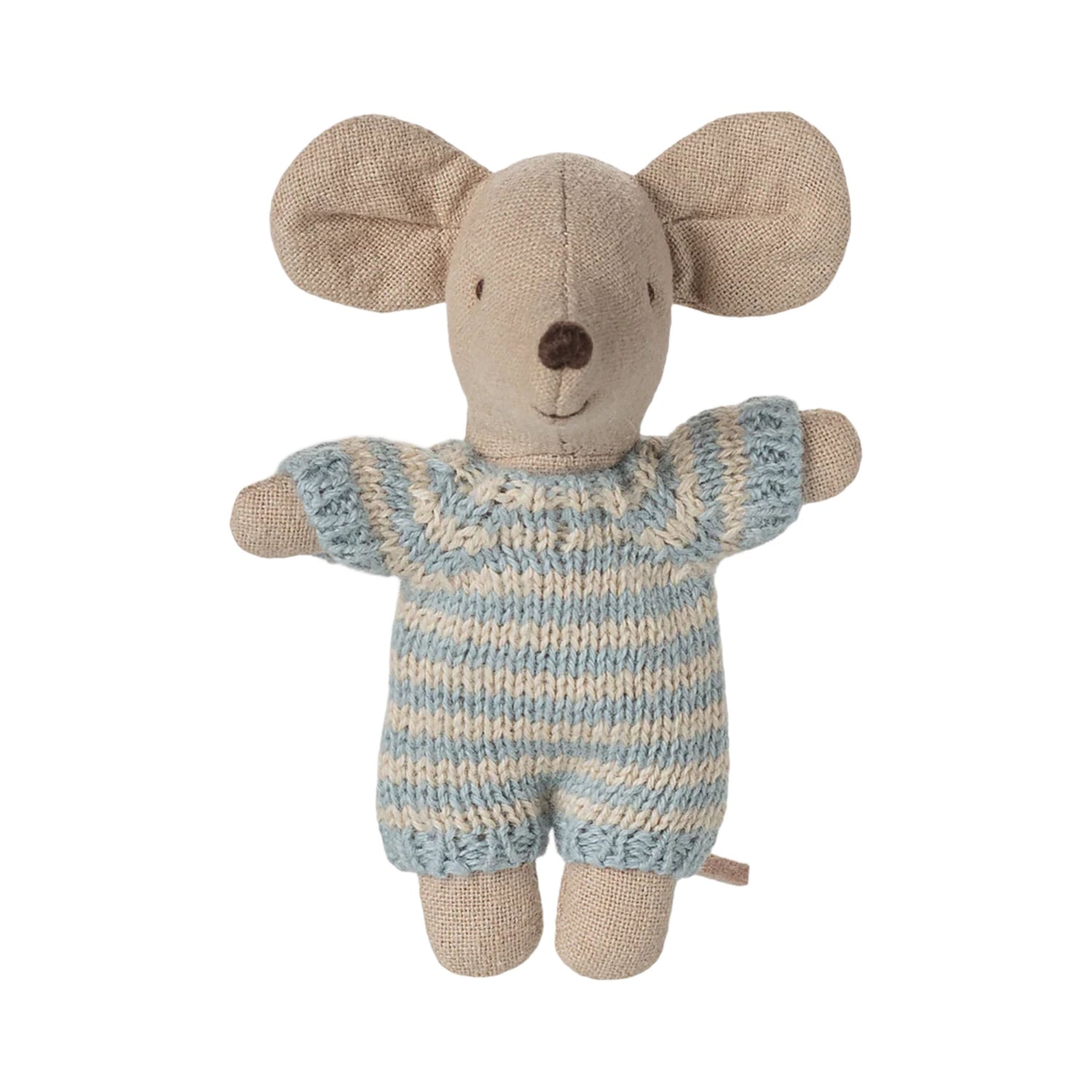 Maileg Baby Mouse in Carry Cot (Blue)