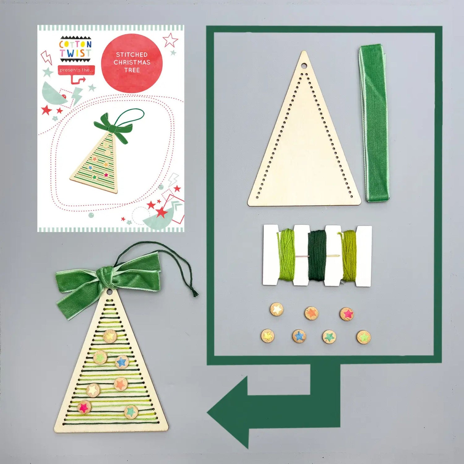 Make Your Own Stitched Decoration Craft Kit (Christmas Tree)