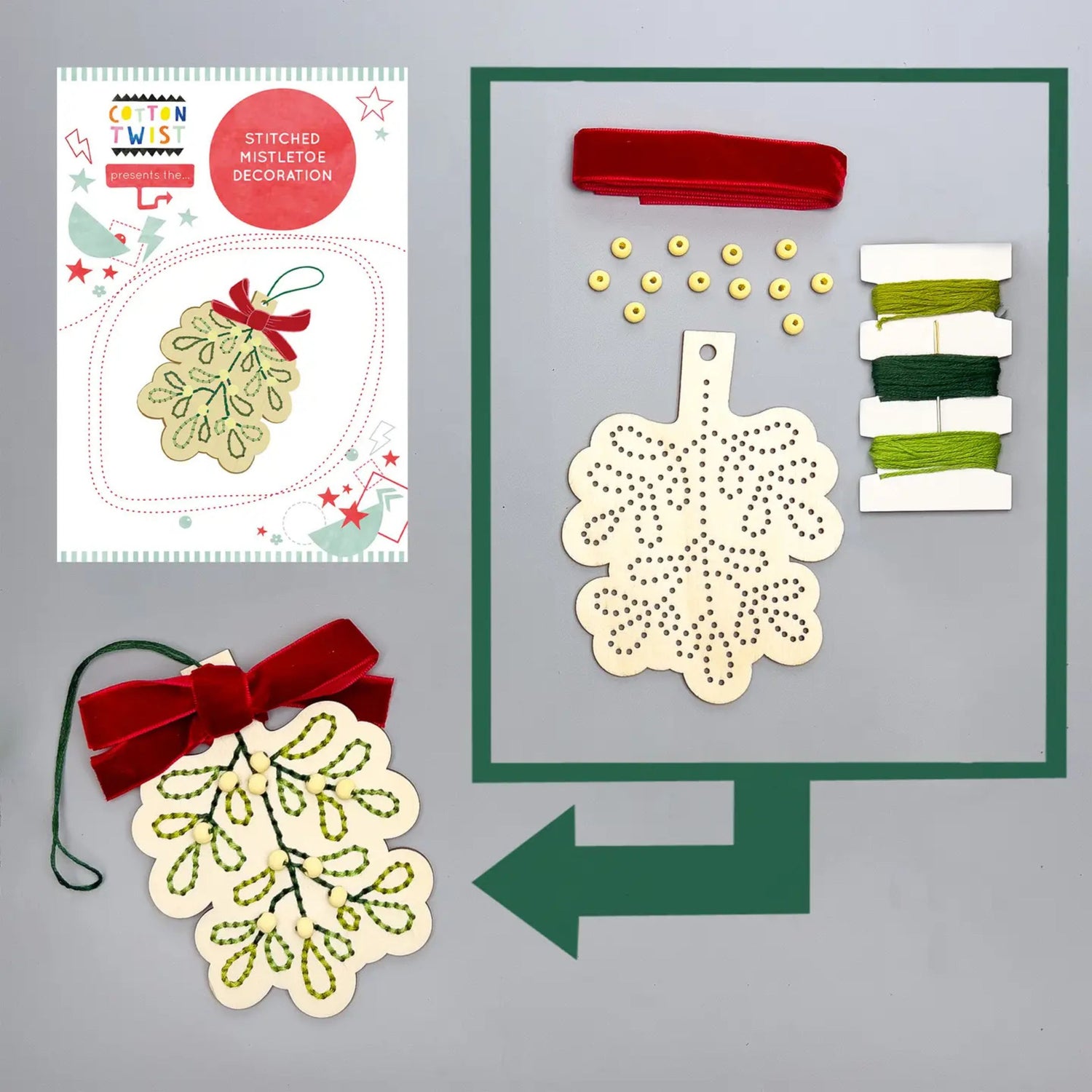 Make Your Own Stitched Decoration Craft Kit (Mistletoe)
