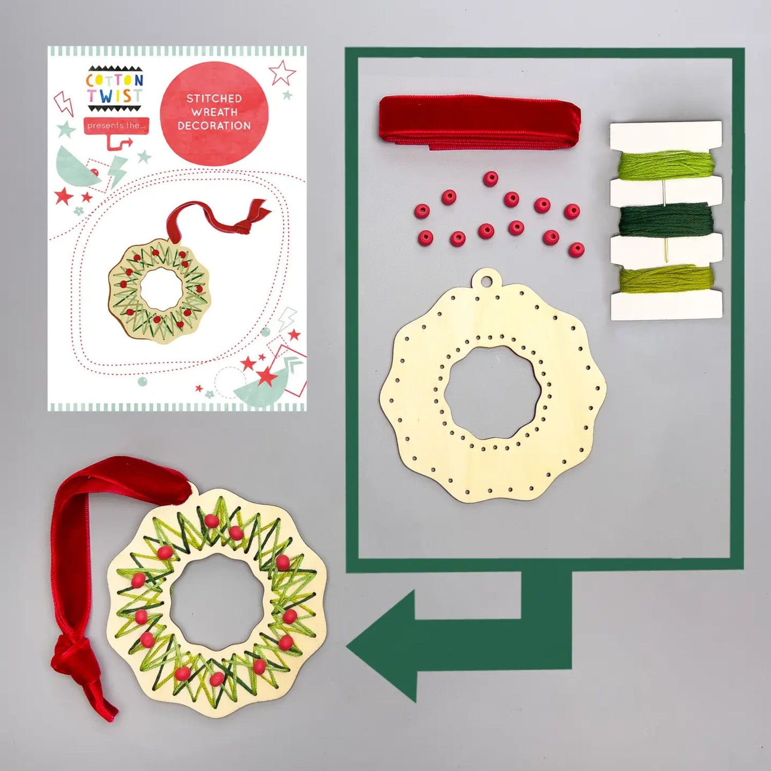 Make Your Own Stitched Decoration Craft Kit (Wreath)