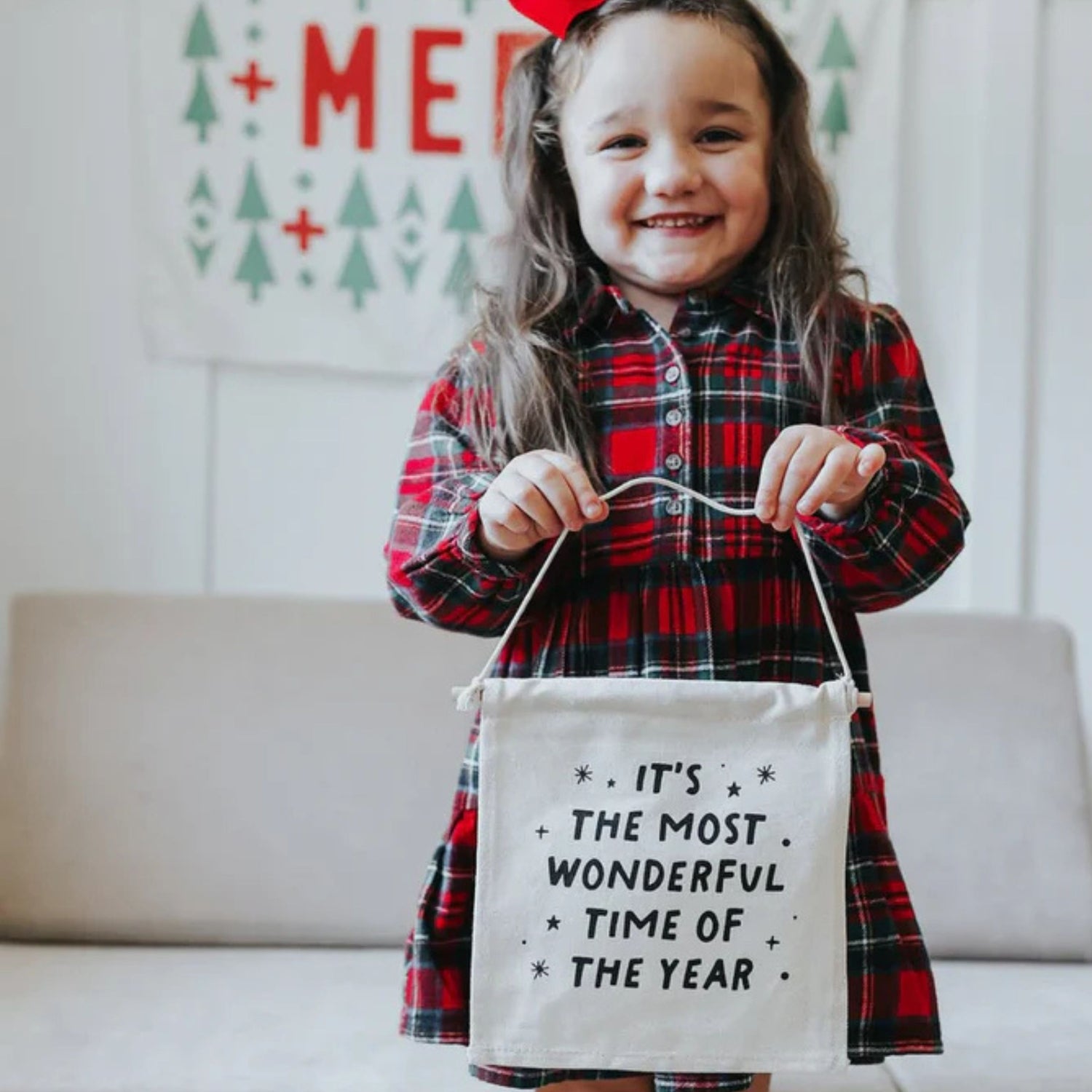 It's The Most Wonderful Time Of The Year Christmas Canvas Hang Sign
