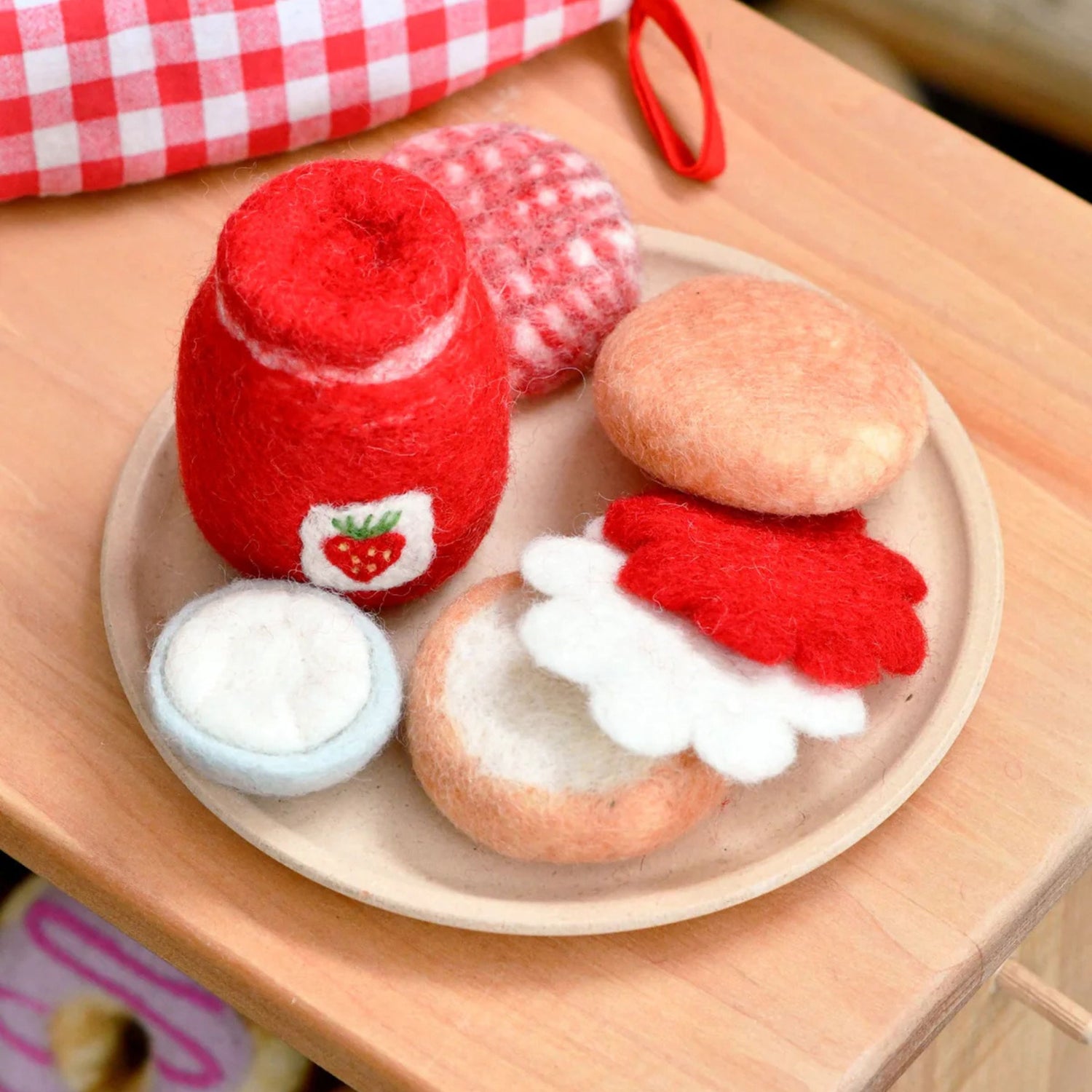 Felt Strawberry Jam and Scones Set | Play Food