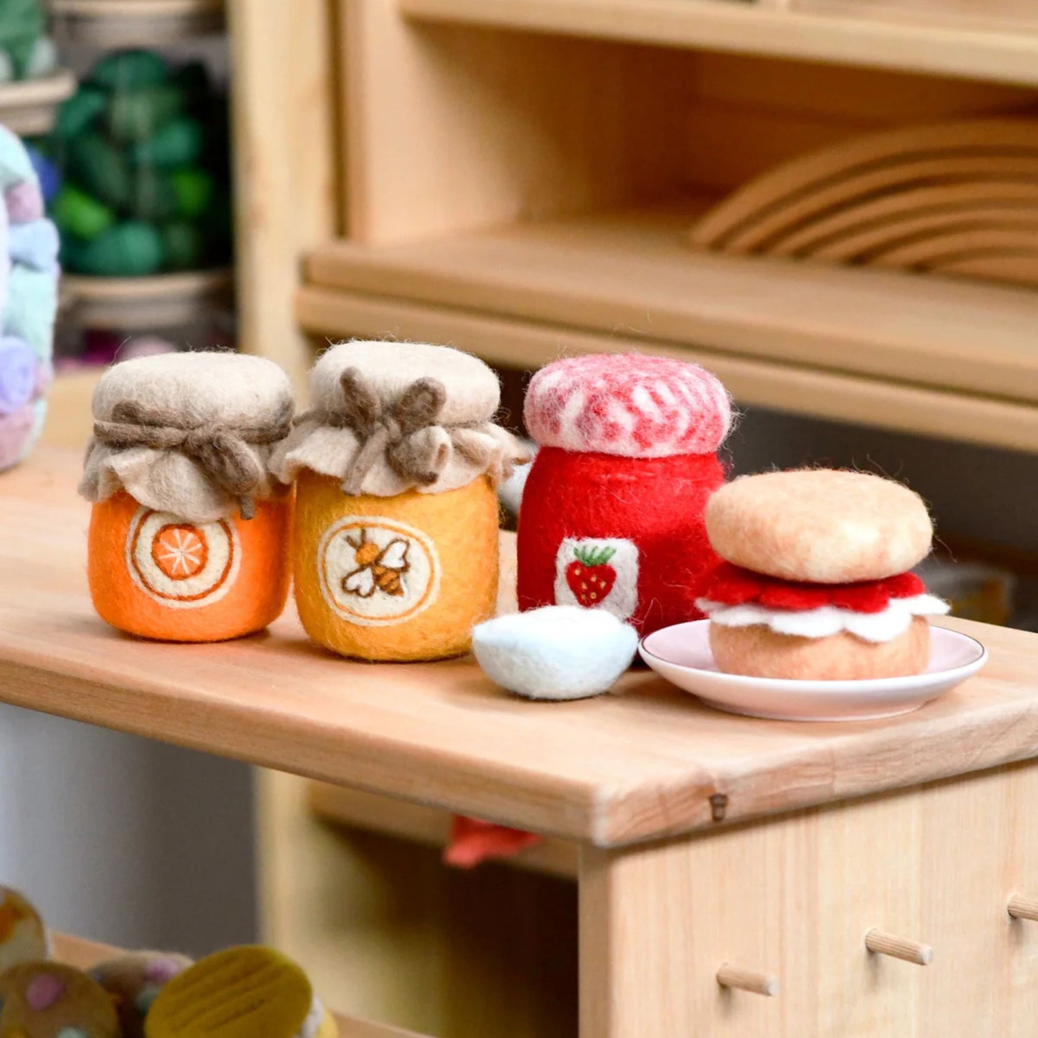 Felt Strawberry Jam and Scones Set | Play Food