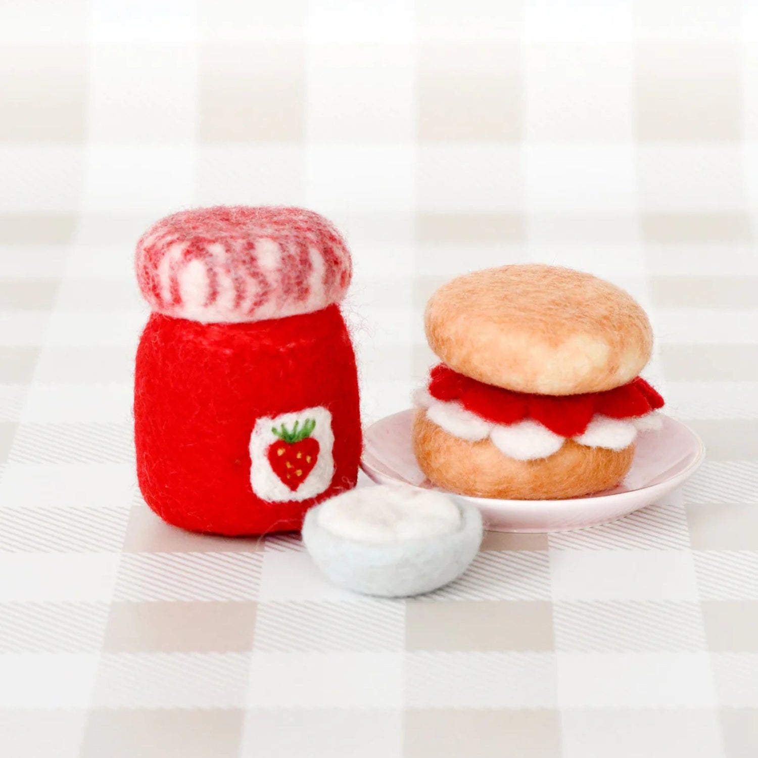 Felt Strawberry Jam and Scones Set | Play Food