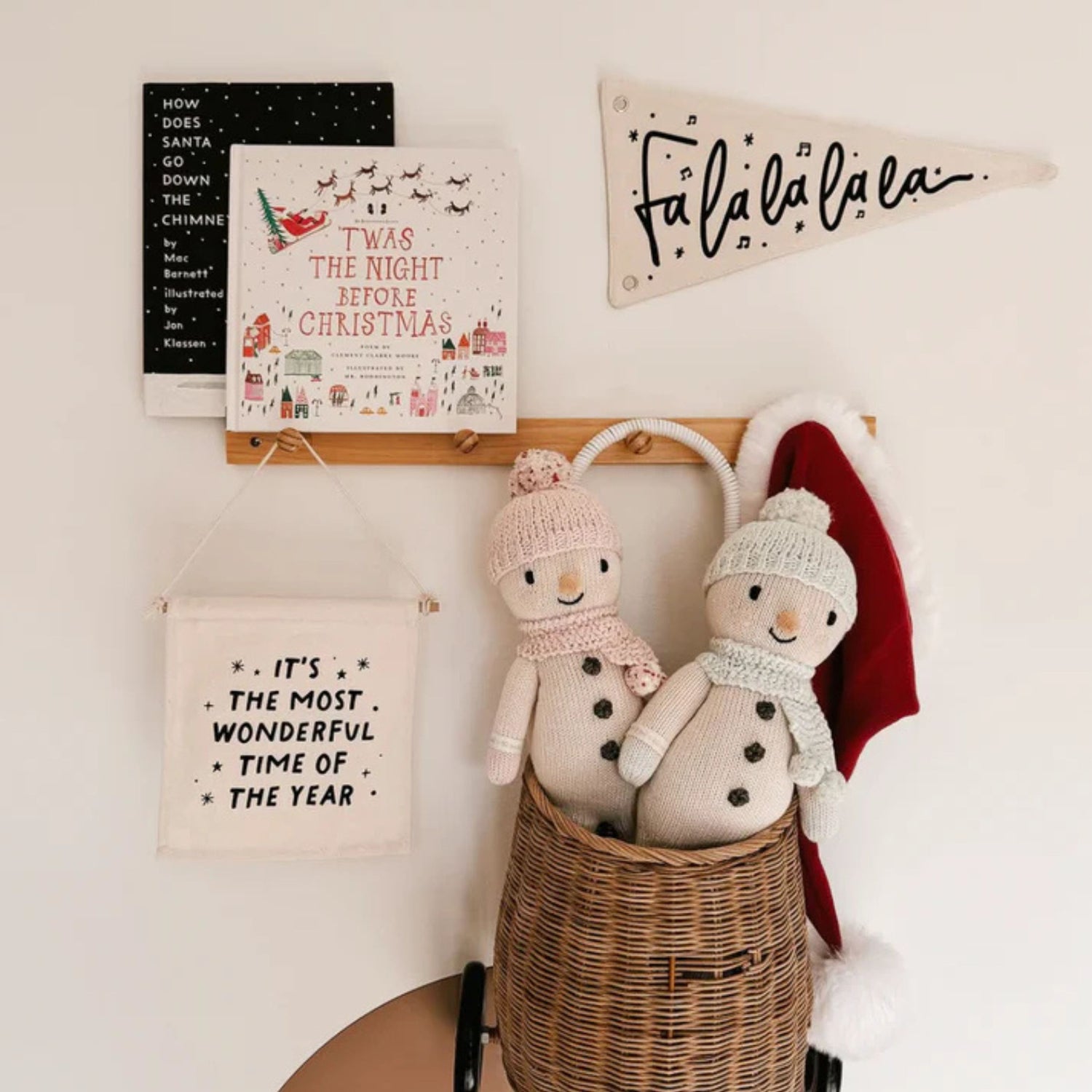 Fa La La La La Christmas Canvas Pennant Flag