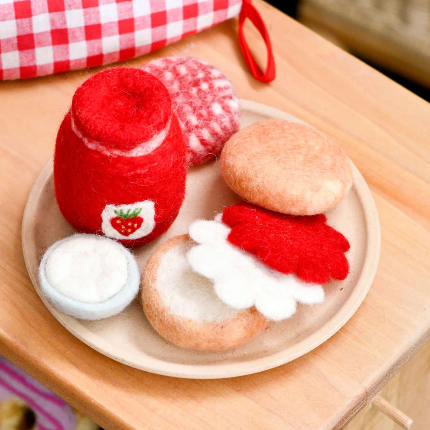 Felt Strawberry Jam and Scones Set | Play Food