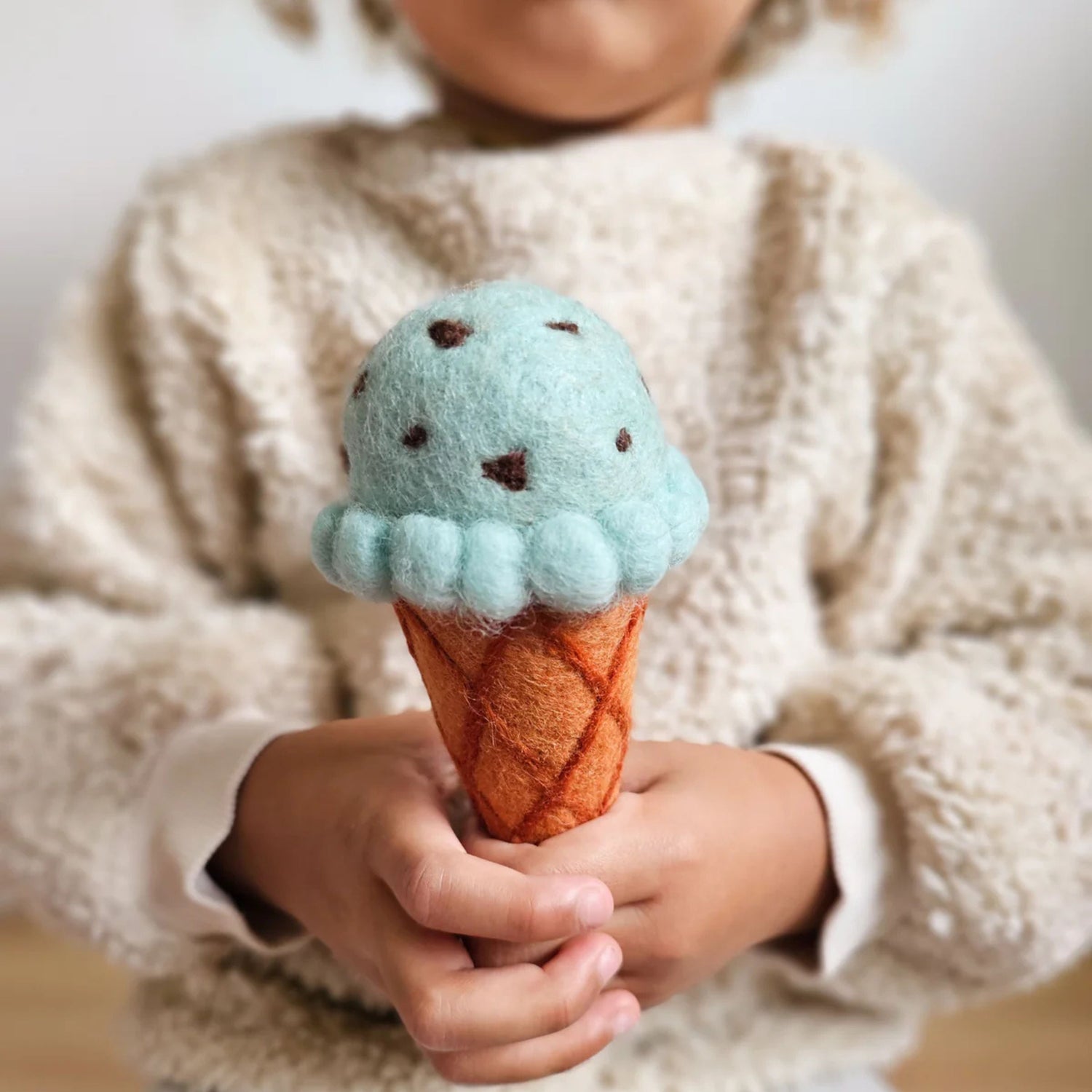 Felt Mint Chocolate Chip Ice Cream | Play Food