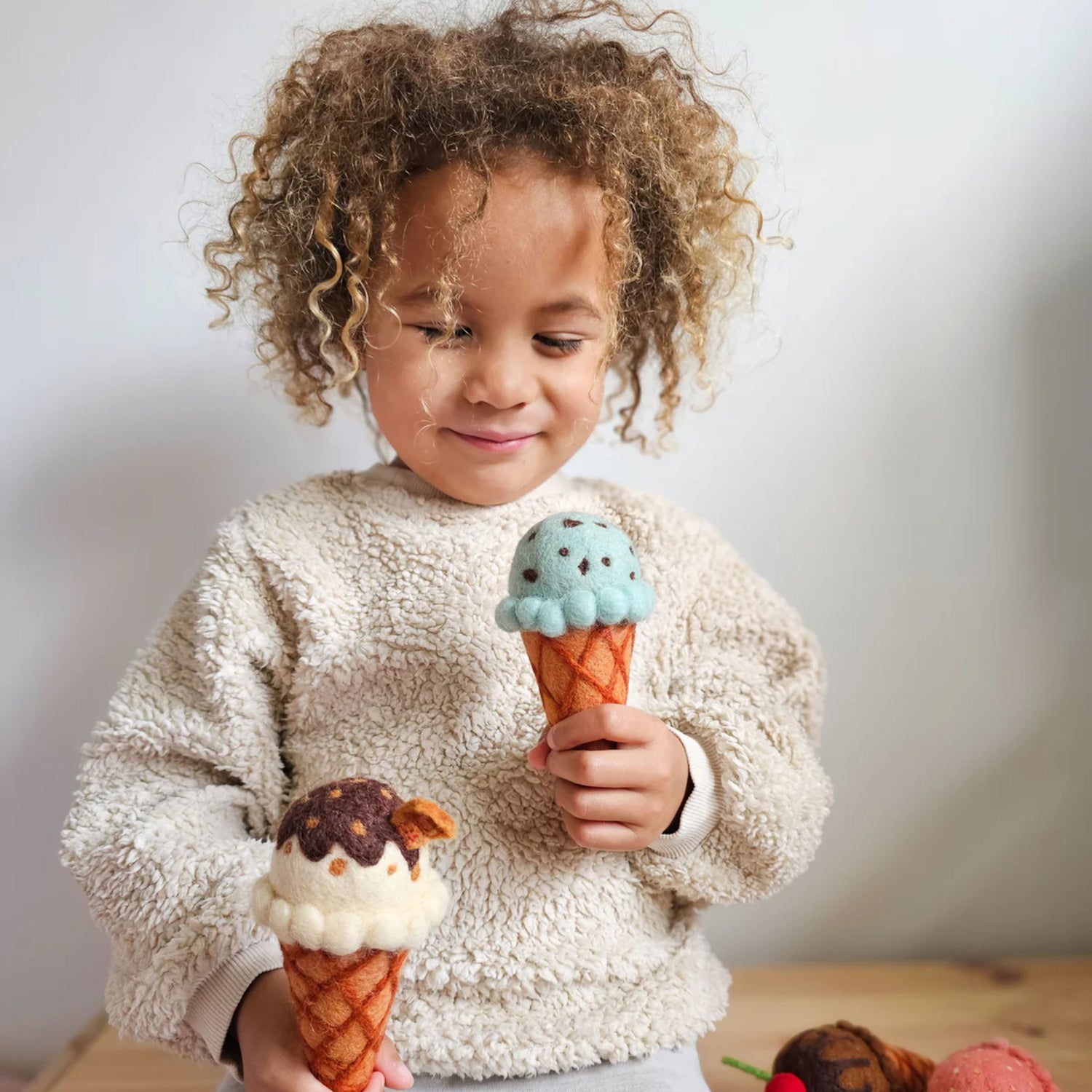 Felt Mint Chocolate Chip Ice Cream | Play Food
