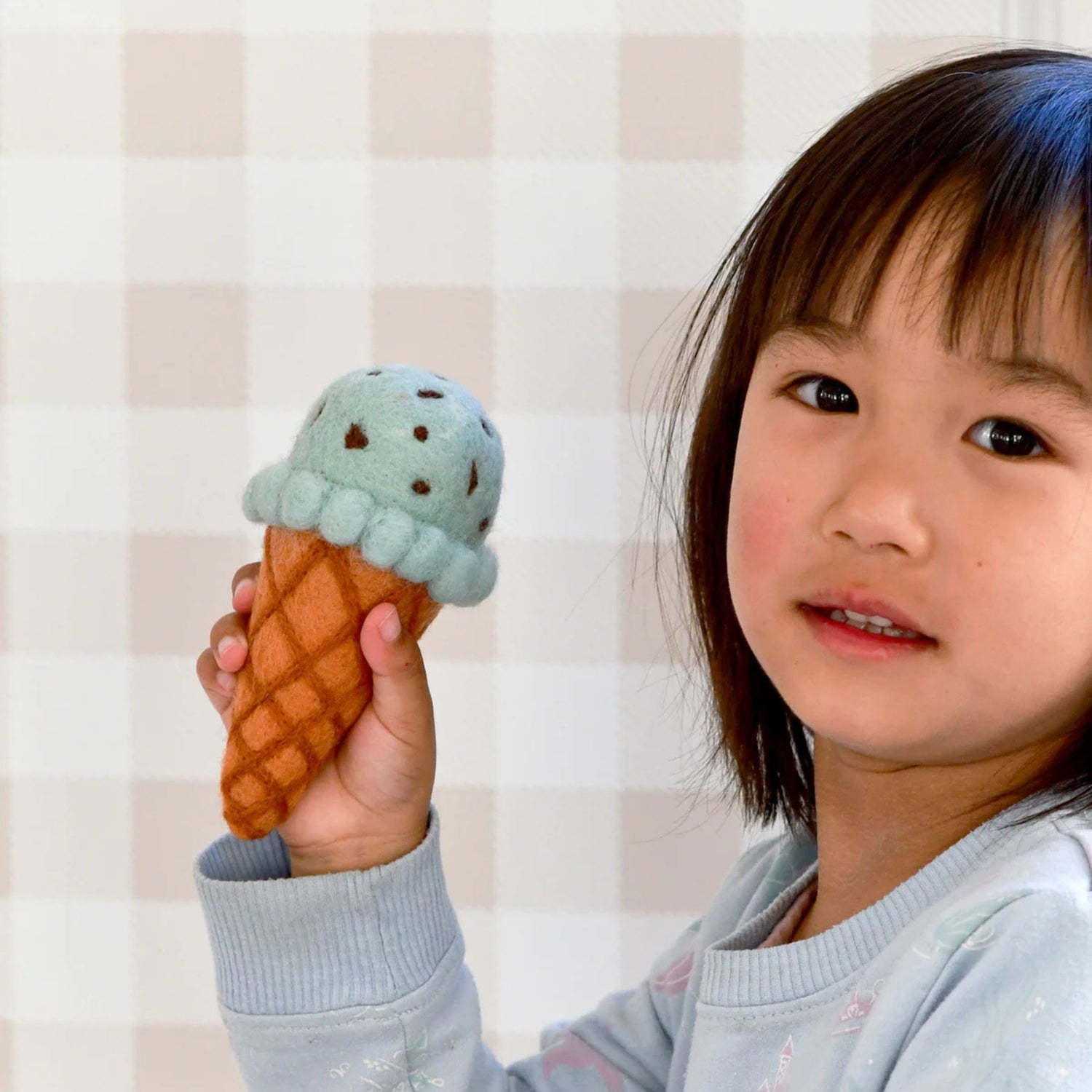 Felt Mint Chocolate Chip Ice Cream | Play Food