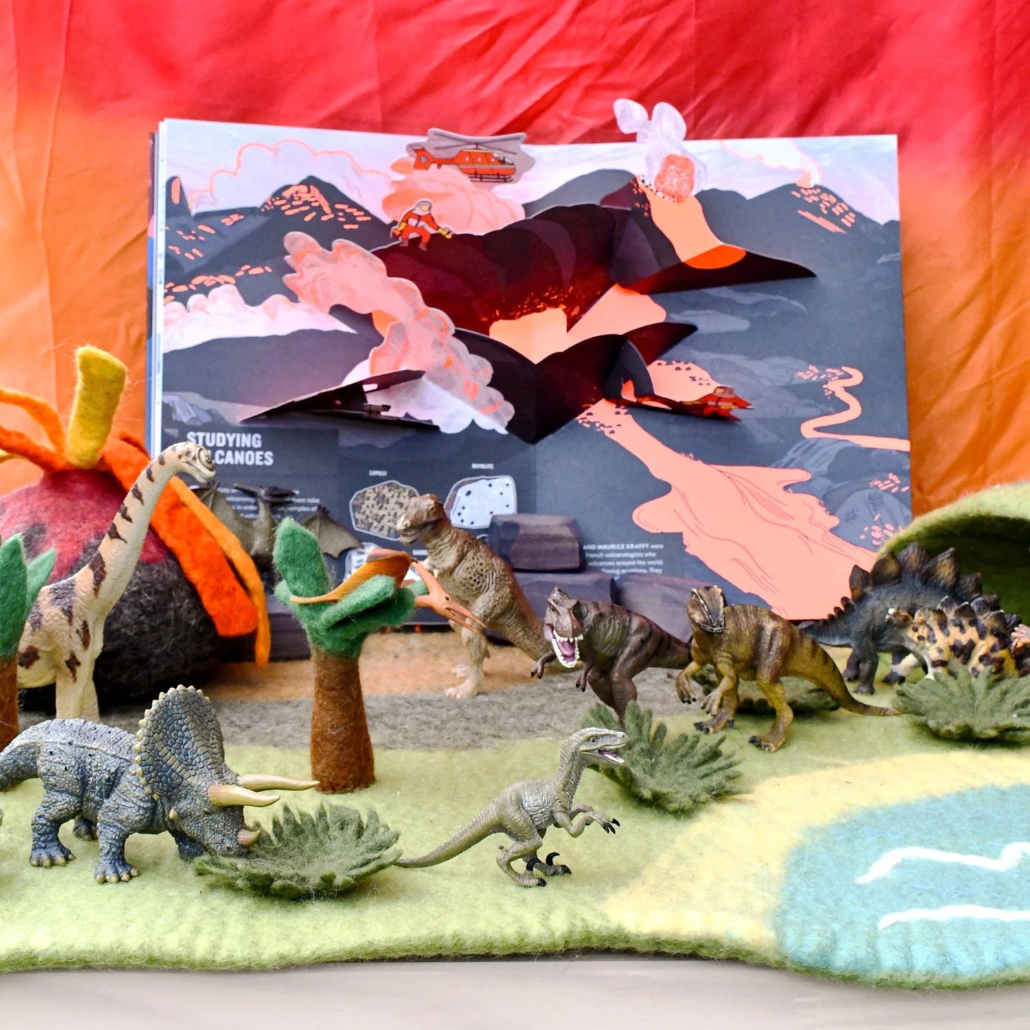PRE-ORDER Felt Dinosaur Playmat Playscape (Large)