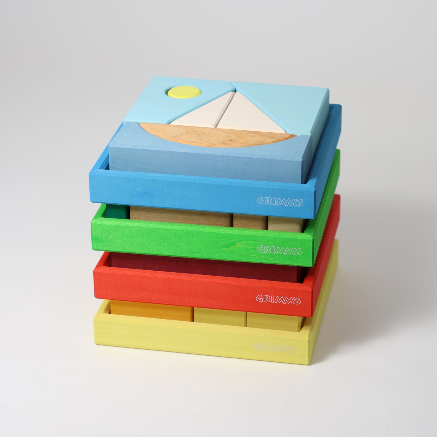 Grimm's Building Set Creative Puzzle (Boat, Blue)