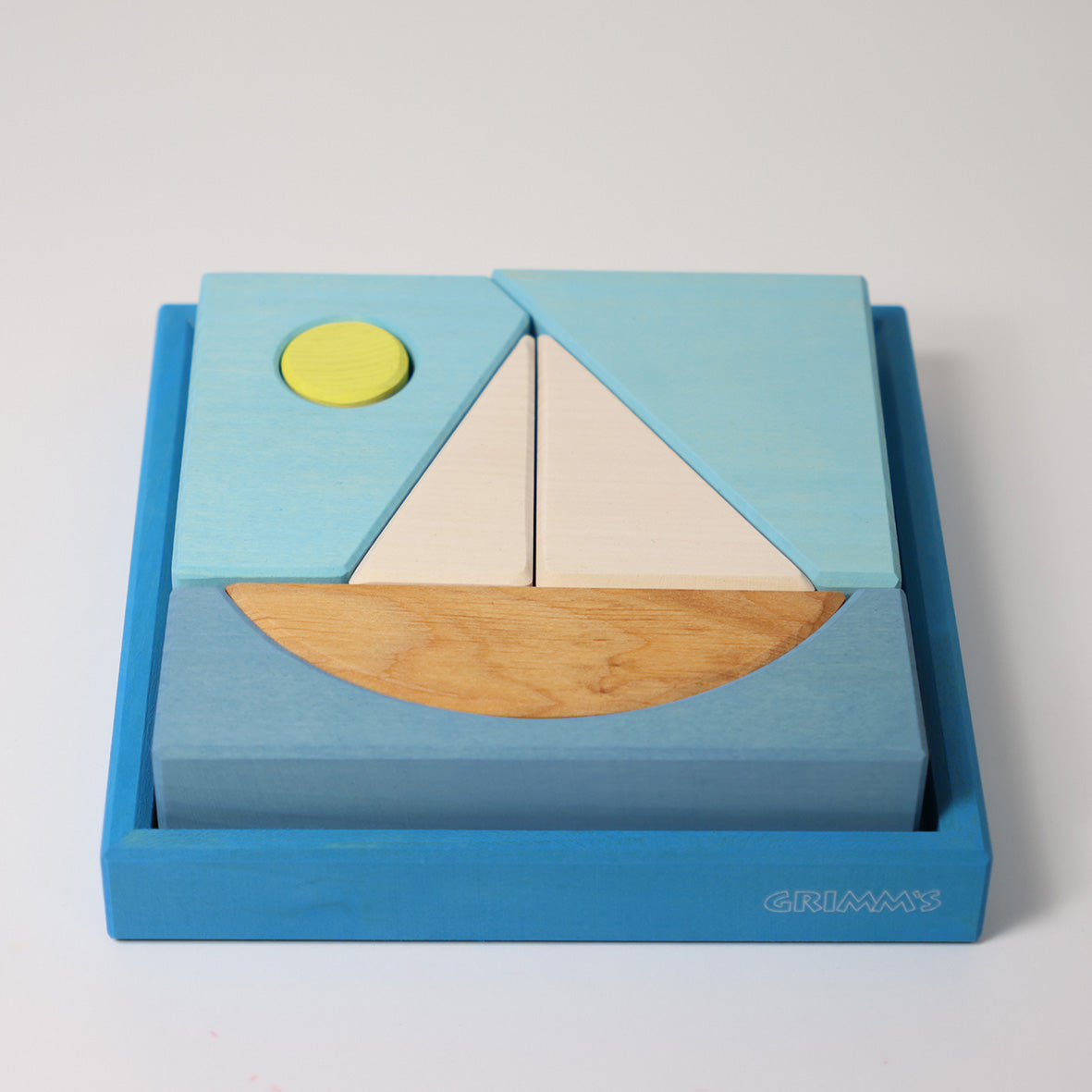Grimm's Building Set Creative Puzzle (Boat, Blue)