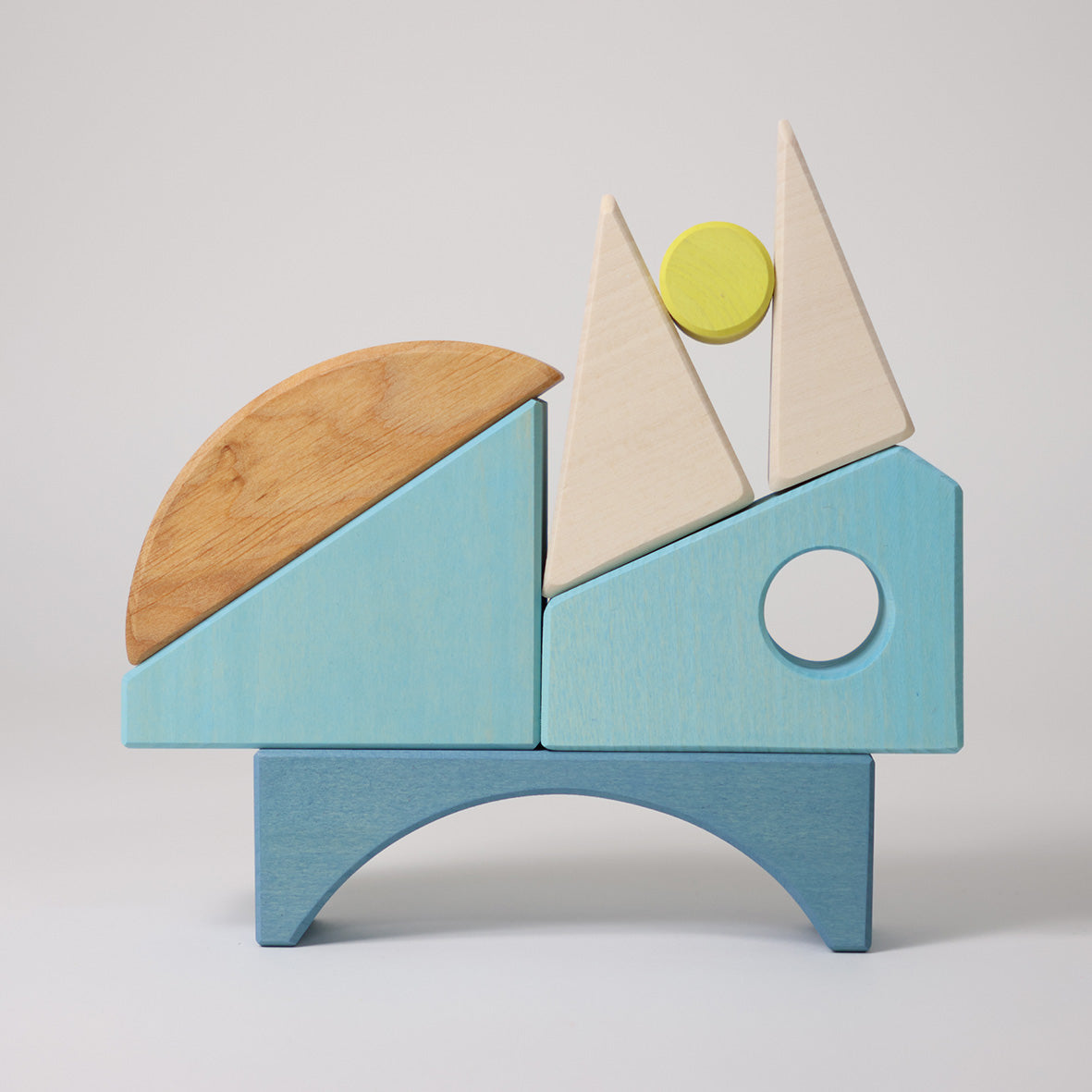 Grimm's Building Set Creative Puzzle (Boat, Blue)