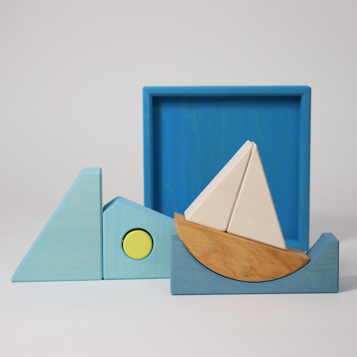 Grimm's Building Set Creative Puzzle (Boat, Blue)