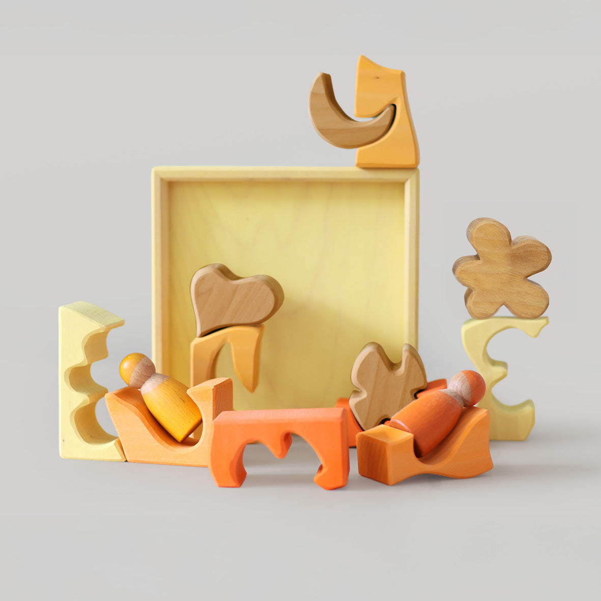 Grimm's Building Set Creative Puzzle (Shapes, Yellow)