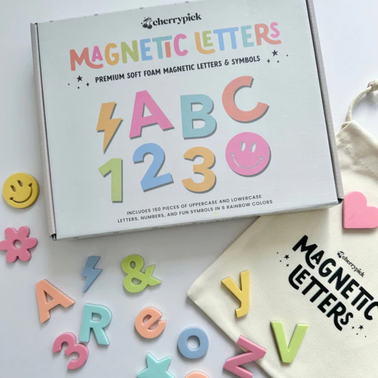 Soft Foam Magnetic Letters & Symbols Set (Pastel Rainbow)