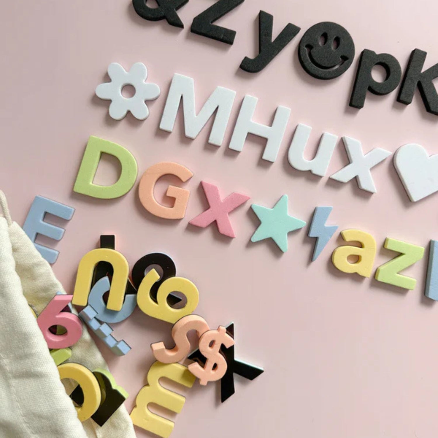 Soft Foam Magnetic Letters & Symbols Set (Pastel Rainbow)