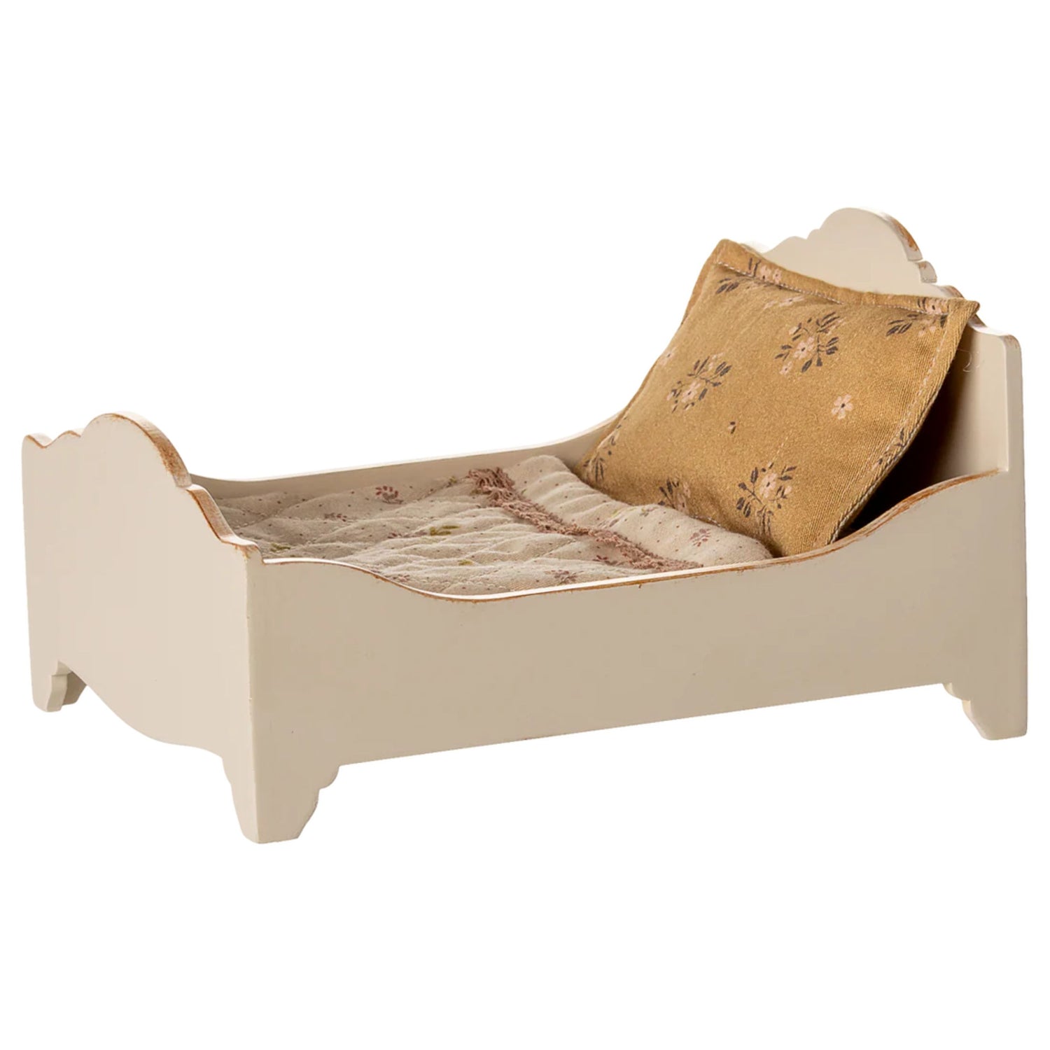 Maileg Wooden Double Bed - Off White NEW 2025 (Big Brother/Sister Mouse)