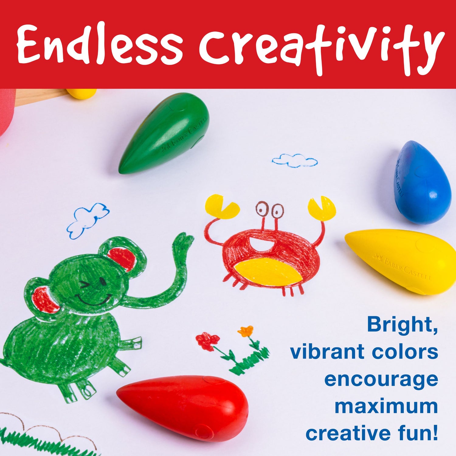 Little Creatives Easy Grasp Washable Bulb Crayons (Set of 4)