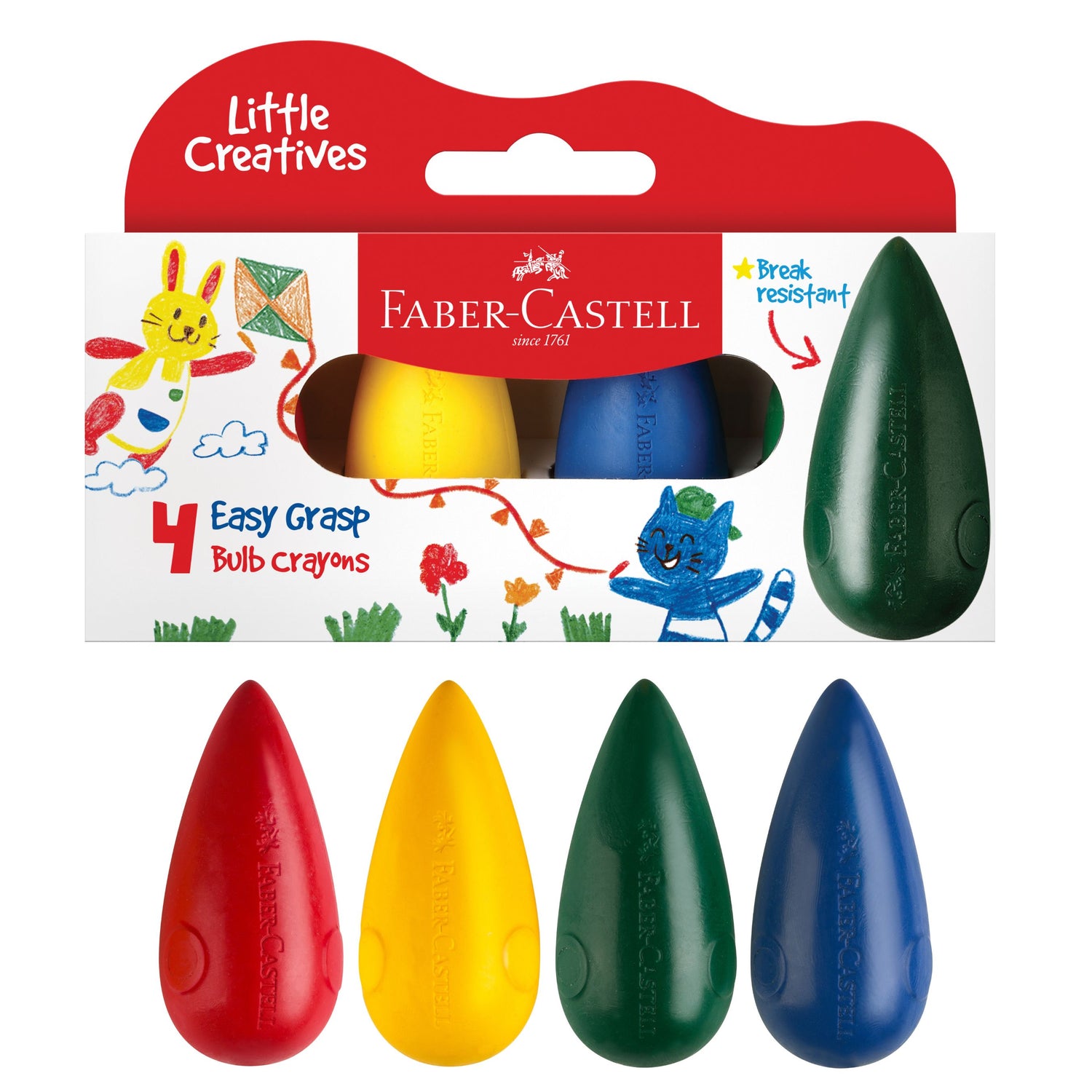 Little Creatives Easy Grasp Washable Bulb Crayons (Set of 4)