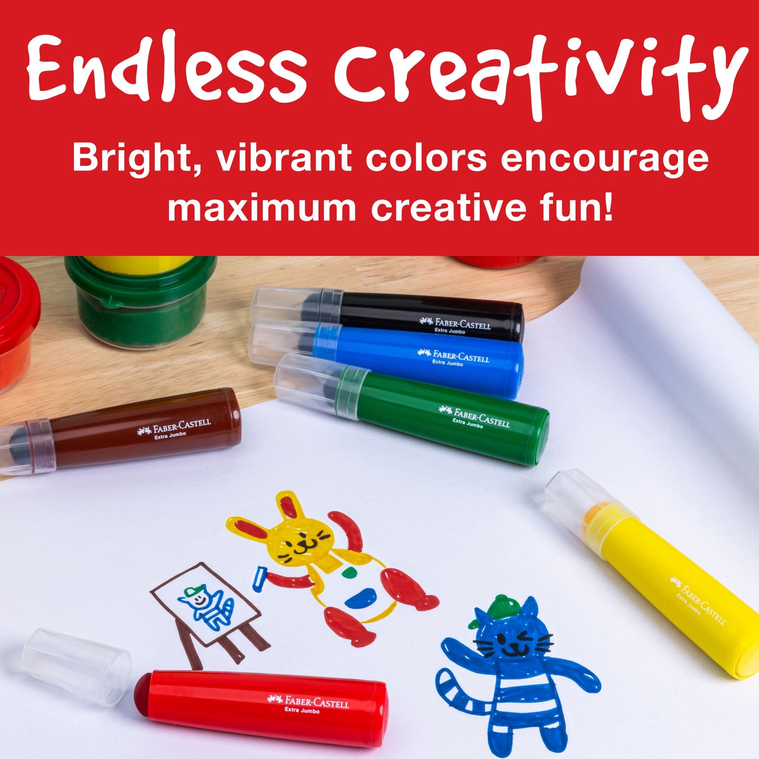 Little Creatives Jumbo Ultra Washable Markers (Set of 6)