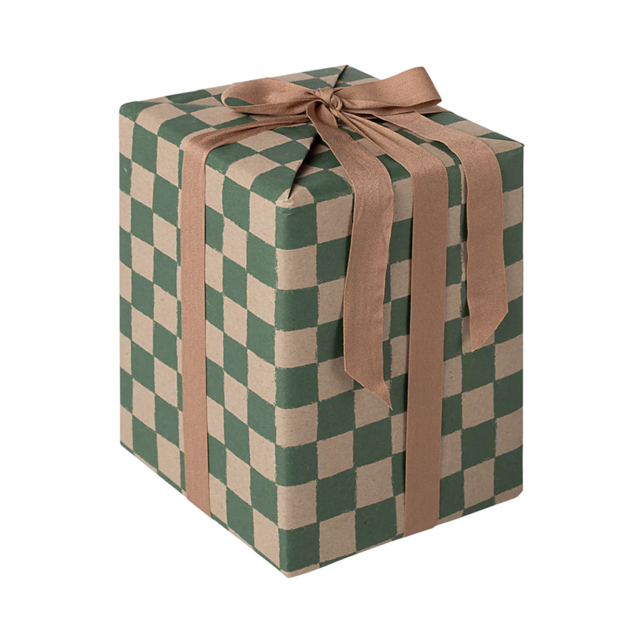 Maileg Gift Wrap - Checker, Green (10m)