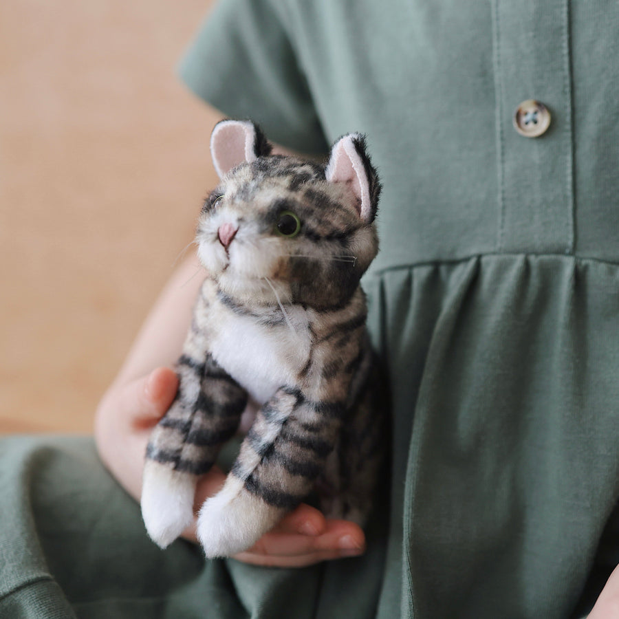 Mini Tabby Cat Finger Puppet