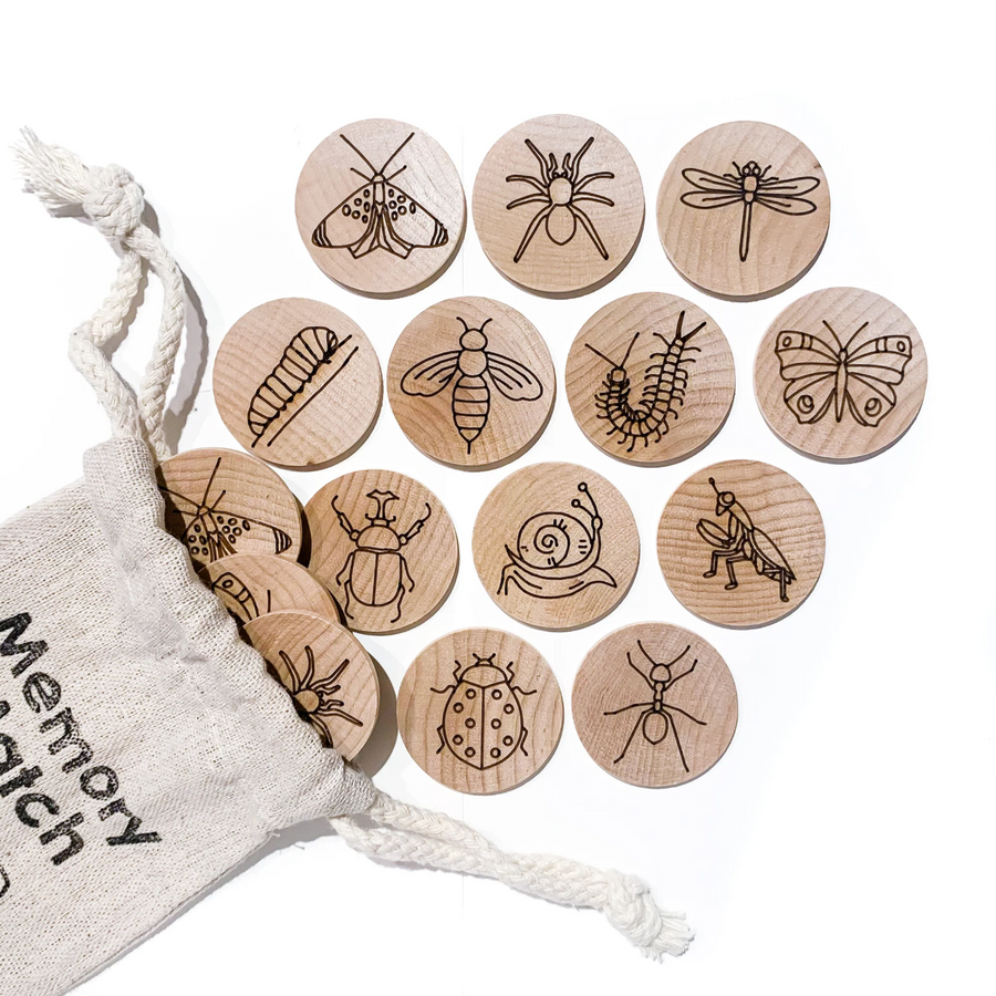 Wooden Insect Memory Matching Game