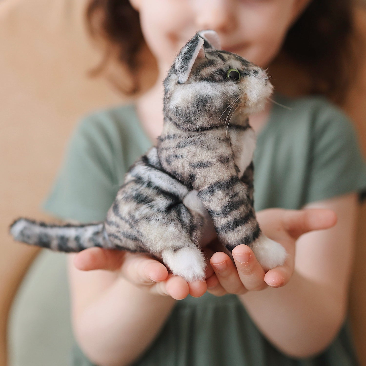 Mini Tabby Cat Finger Puppet