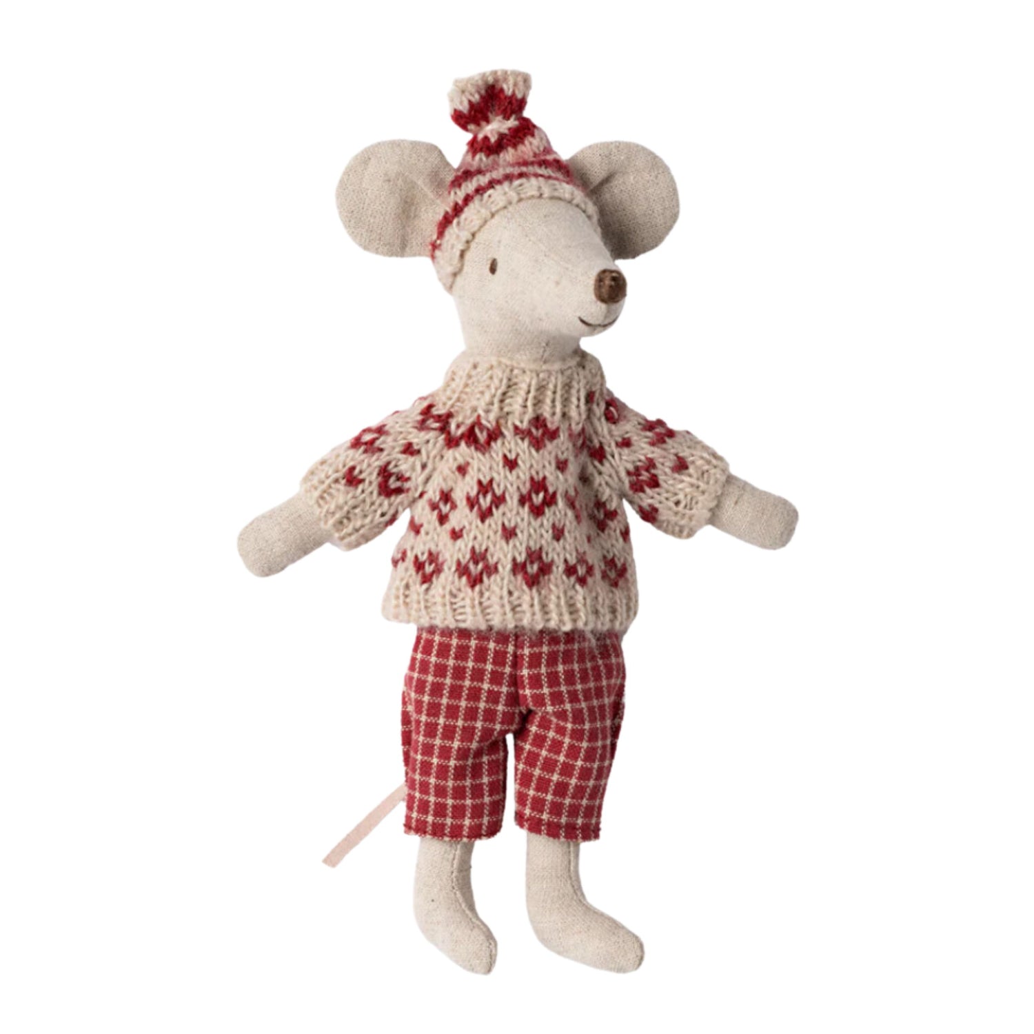 Maileg Winter Mouse with Ski Set - Red (Mum)