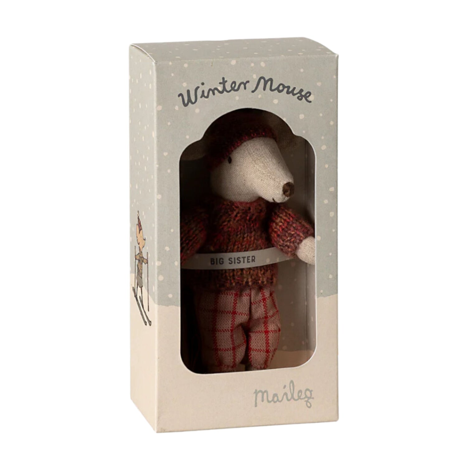 Maileg 2024 Winter Mouse with Ski Set - Rose (Big Sister)