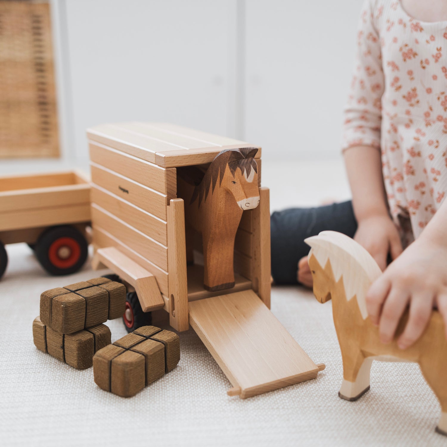 Horse Cart Trailer | Wooden Toy Vehicle Accessory