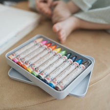 Konges Sløjd Beeswax Crayons in Floral Tin