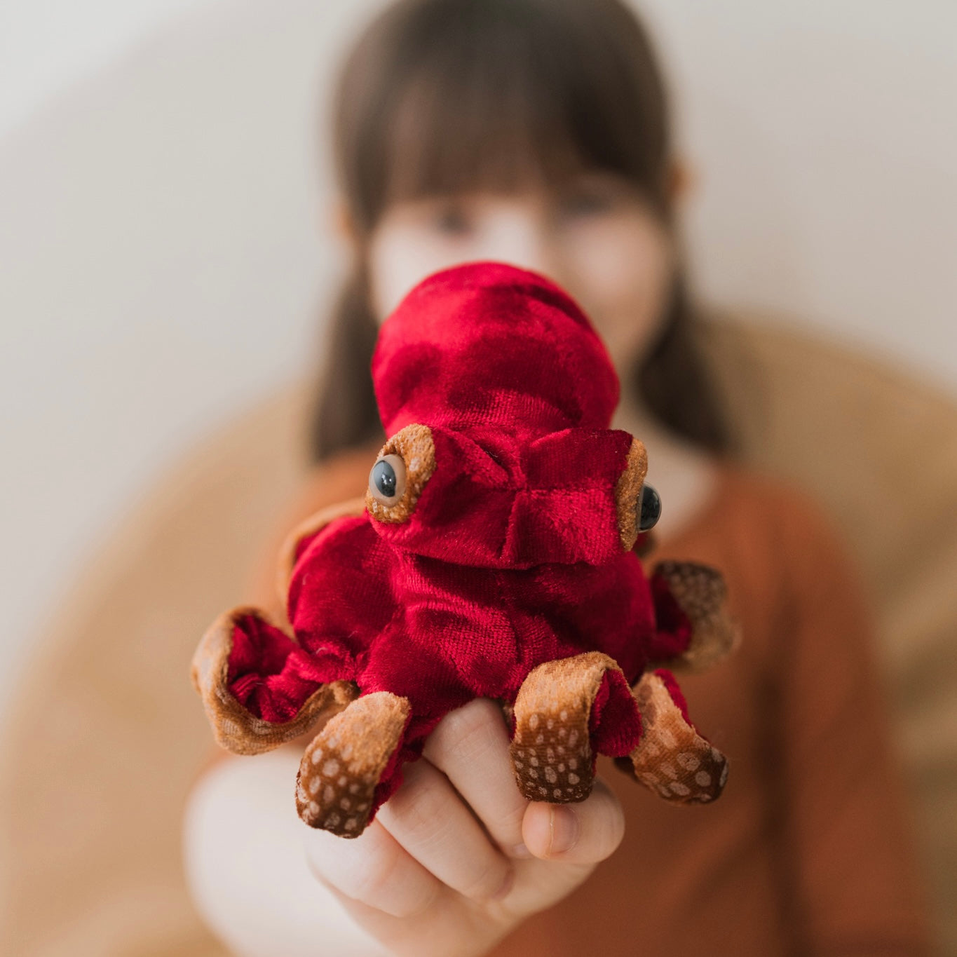 Mini Red Octopus Finger Puppet