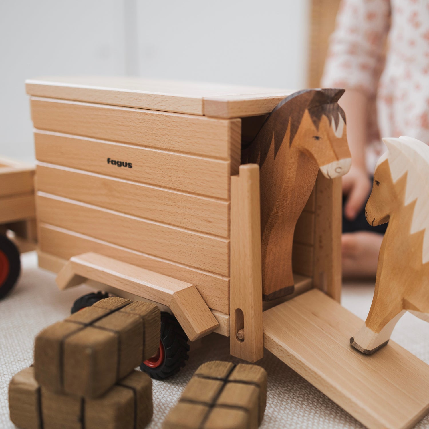 Horse Cart Trailer | Wooden Toy Vehicle Accessory
