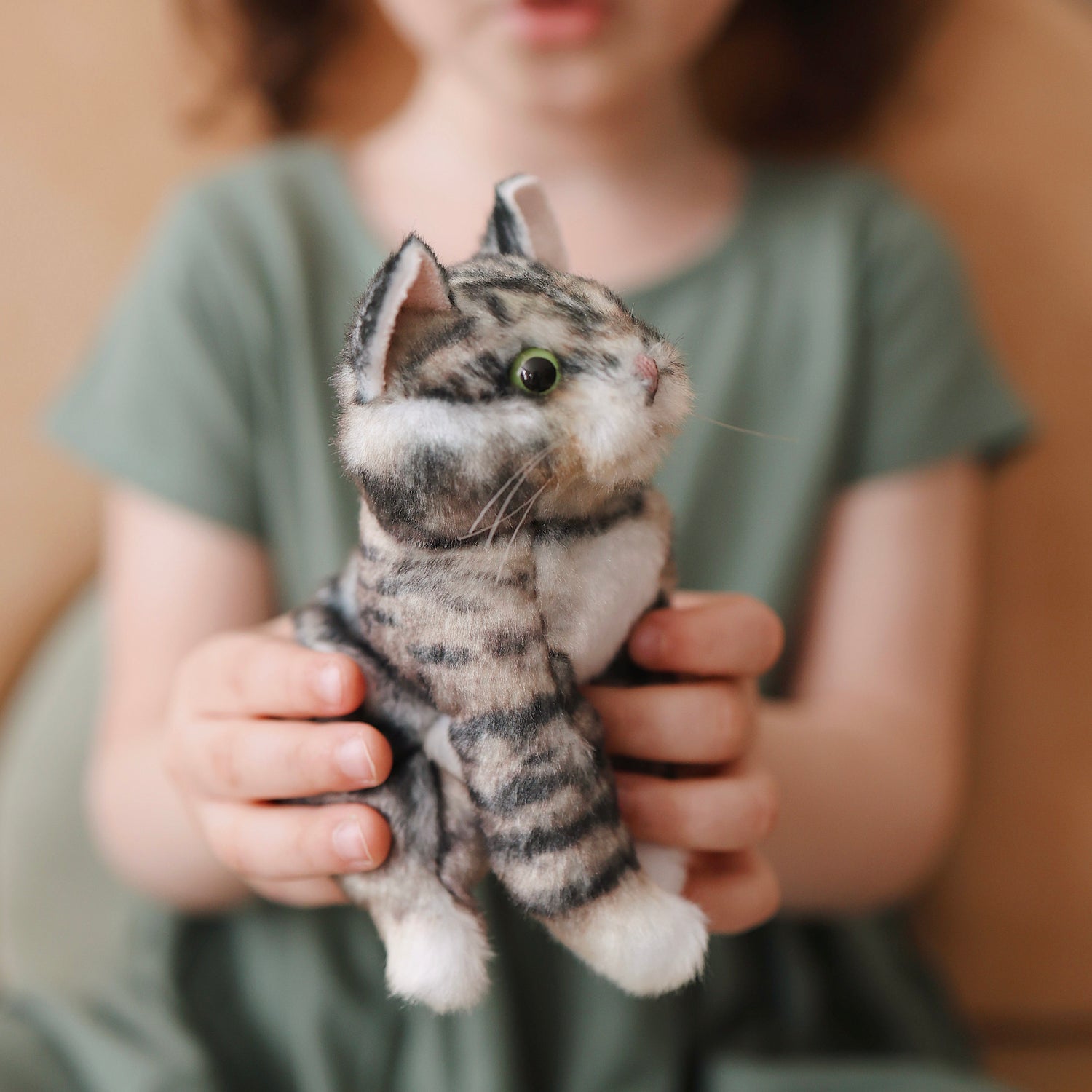 Mini Tabby Cat Finger Puppet